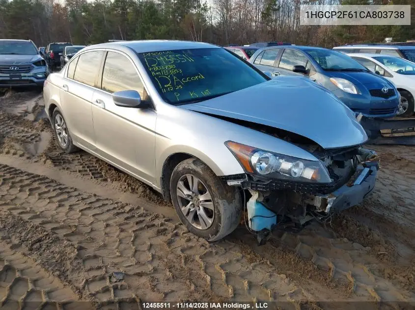 1HGCP2F61CA803738 2012 Honda Accord Se