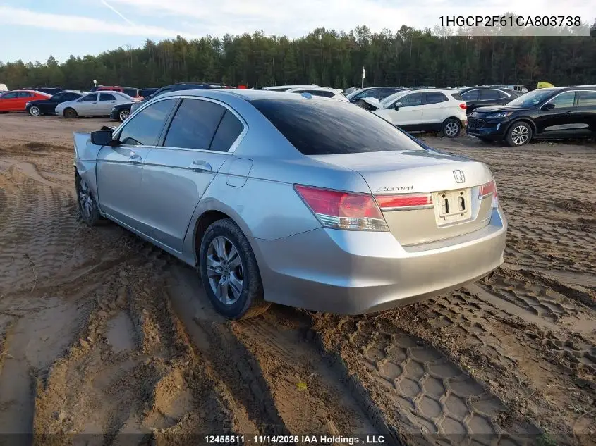1HGCP2F61CA803738 2012 Honda Accord Se