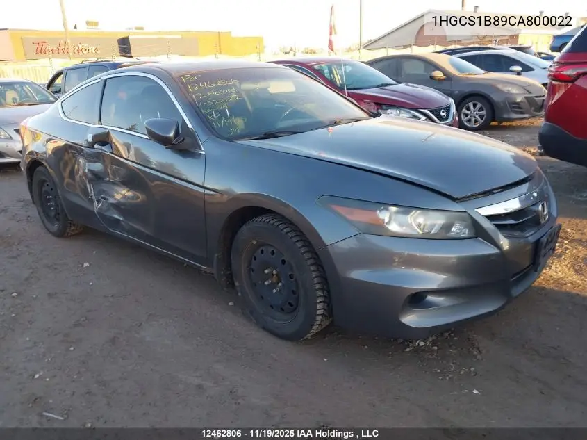 1HGCS1B89CA800022 2012 Honda Accord Exl