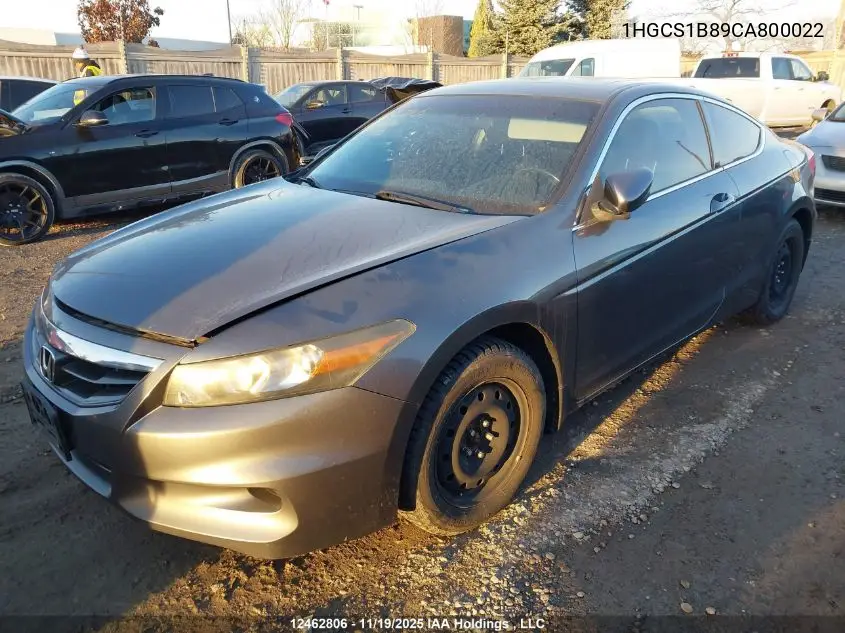 1HGCS1B89CA800022 2012 Honda Accord Exl