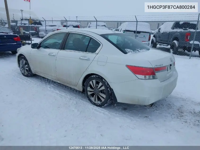 1HGCP3F87CA800284 2012 Honda Accord Exl