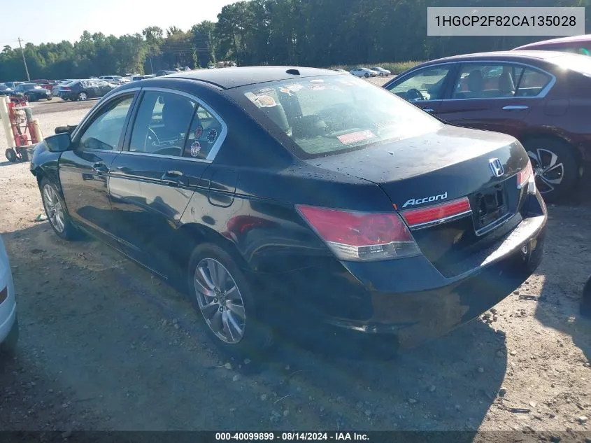 2012 Honda Accord 2.4 Ex-L VIN: 1HGCP2F82CA135028 Lot: 40099899