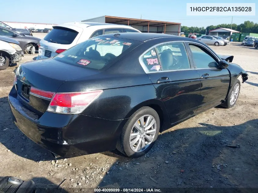 2012 Honda Accord 2.4 Ex-L VIN: 1HGCP2F82CA135028 Lot: 40099899