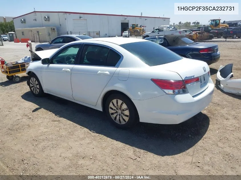 2012 Honda Accord 2.4 Lx VIN: 1HGCP2F35CA232731 Lot: 40212678