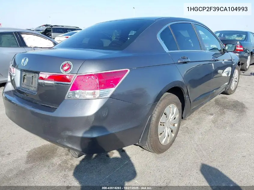 1HGCP2F39CA104993 2012 Honda Accord 2.4 Lx