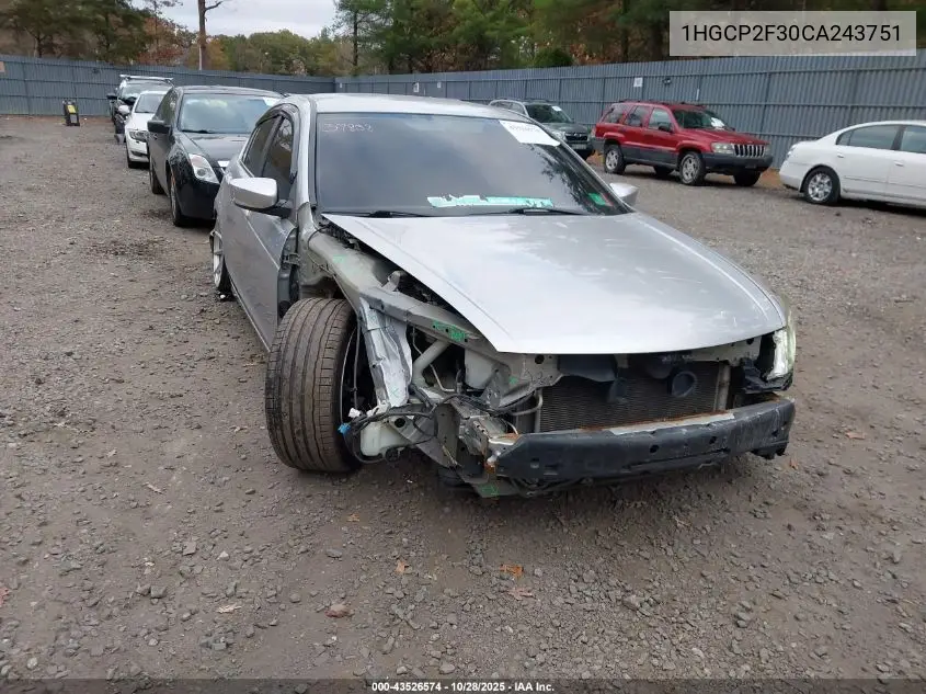 1HGCP2F30CA243751 2012 Honda Accord 2.4 Lx