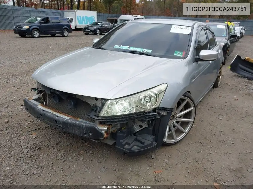 1HGCP2F30CA243751 2012 Honda Accord 2.4 Lx