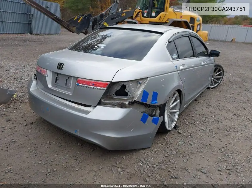 1HGCP2F30CA243751 2012 Honda Accord 2.4 Lx