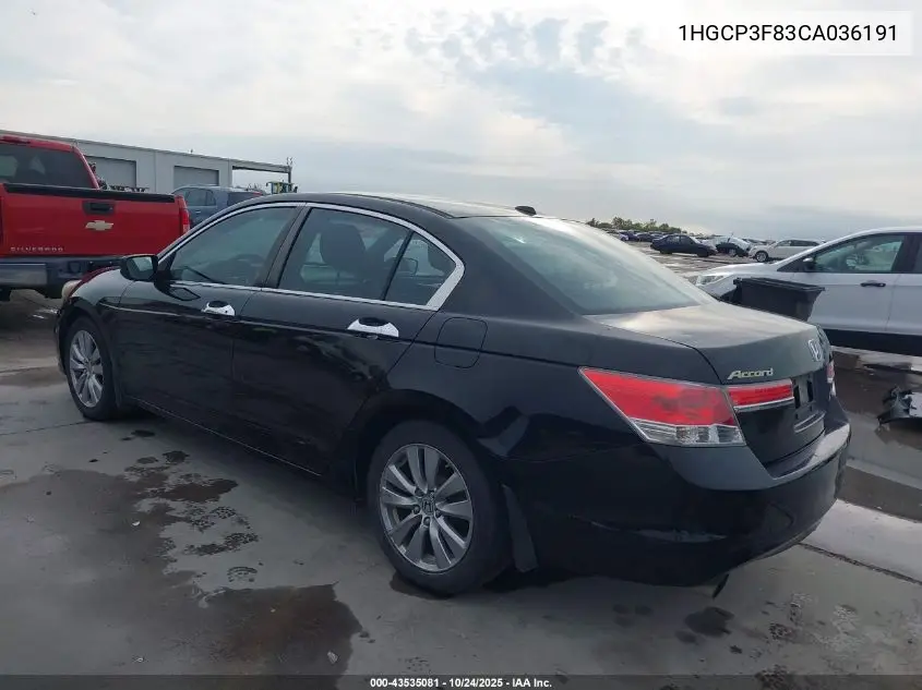 1HGCP3F83CA036191 2012 Honda Accord 3.5 Ex-L