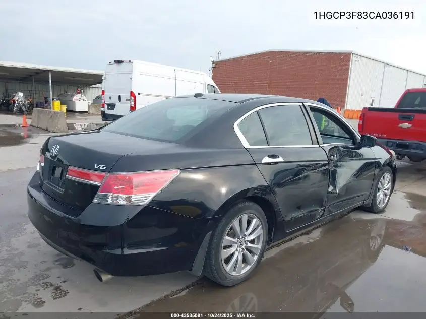 1HGCP3F83CA036191 2012 Honda Accord 3.5 Ex-L