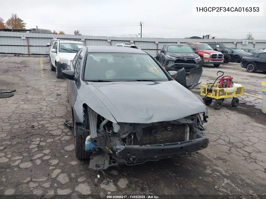 1HGCP2F34CA016353 2012 Honda Accord 2.4 Lx