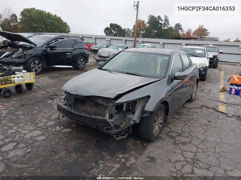 1HGCP2F34CA016353 2012 Honda Accord 2.4 Lx