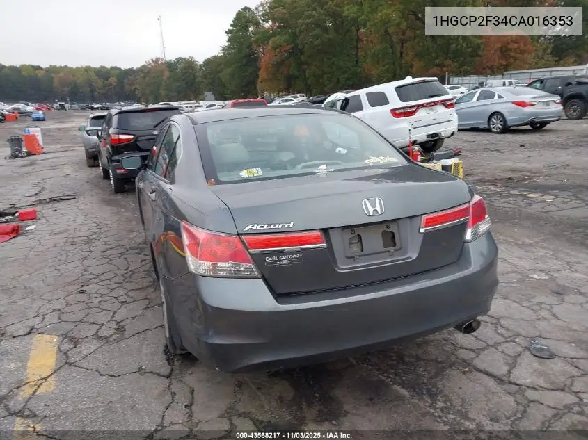 1HGCP2F34CA016353 2012 Honda Accord 2.4 Lx