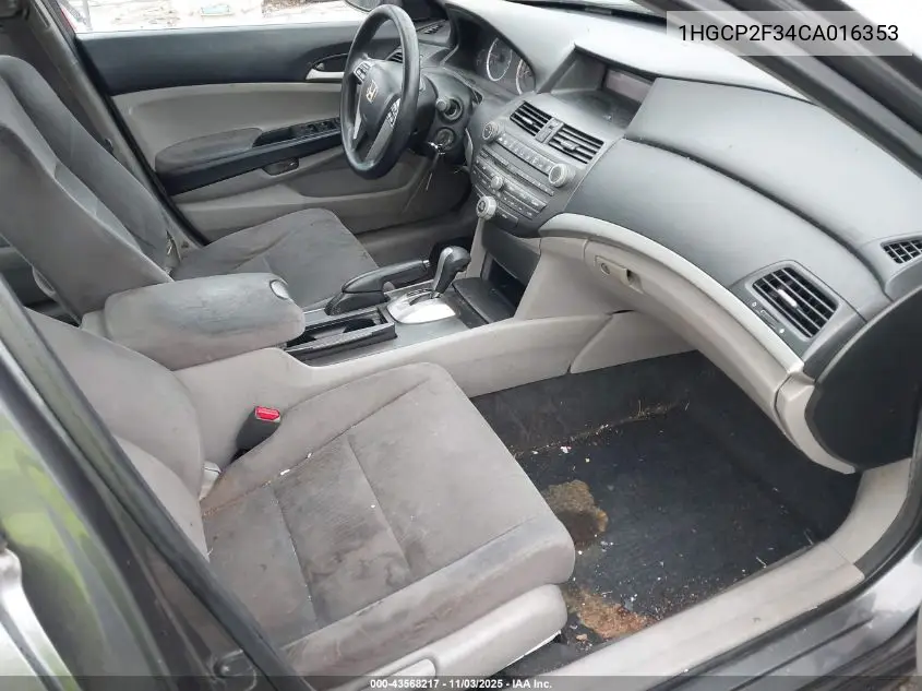 1HGCP2F34CA016353 2012 Honda Accord 2.4 Lx