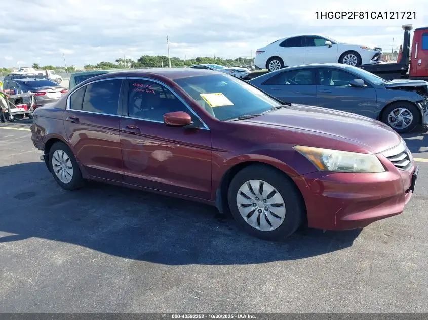 1HGCP2F81CA121721 2012 Honda Accord 2.4 Ex-L
