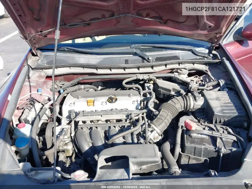 1HGCP2F81CA121721 2012 Honda Accord 2.4 Ex-L