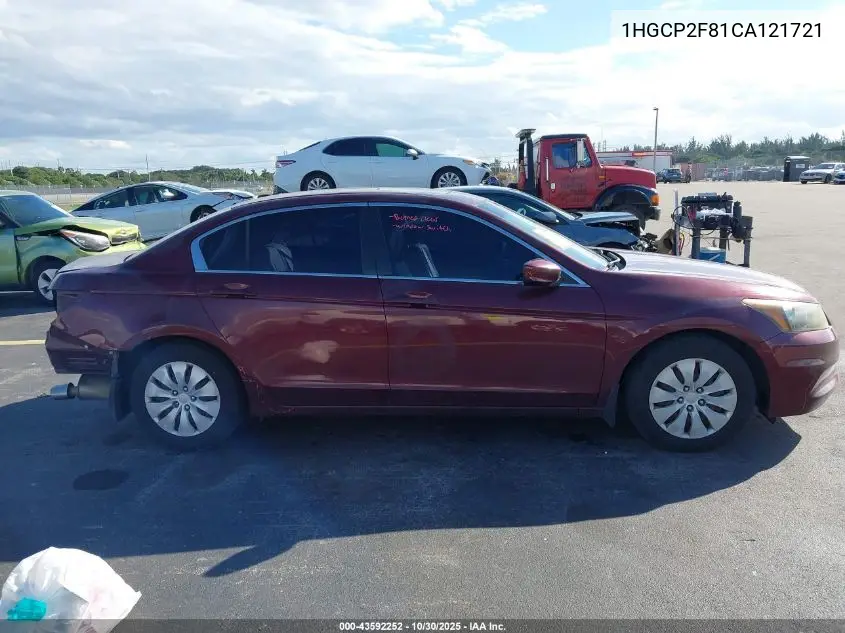 1HGCP2F81CA121721 2012 Honda Accord 2.4 Ex-L