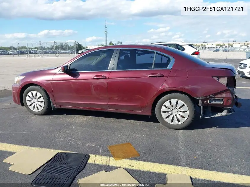 1HGCP2F81CA121721 2012 Honda Accord 2.4 Ex-L
