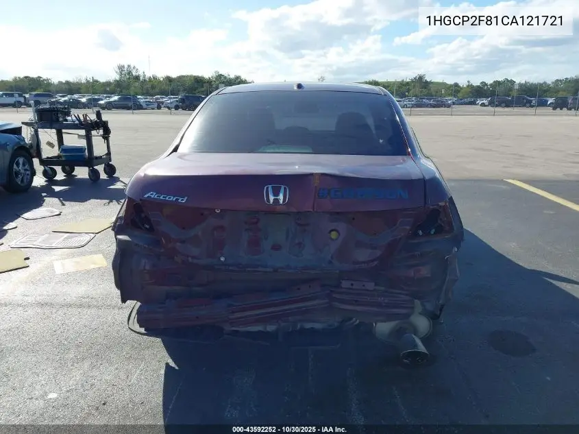 1HGCP2F81CA121721 2012 Honda Accord 2.4 Ex-L