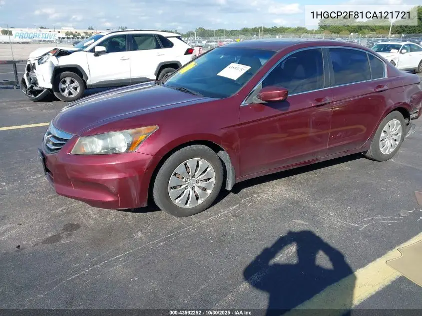 1HGCP2F81CA121721 2012 Honda Accord 2.4 Ex-L