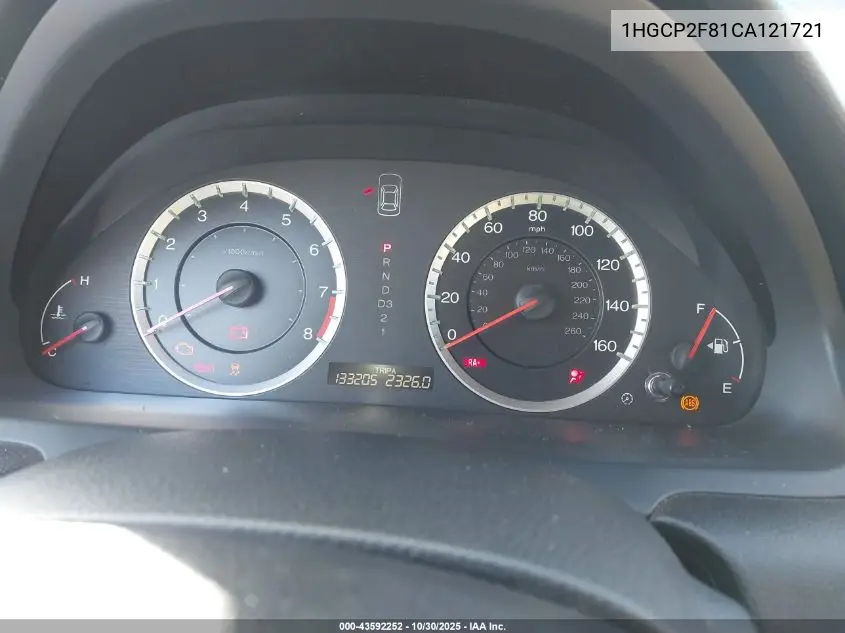 1HGCP2F81CA121721 2012 Honda Accord 2.4 Ex-L