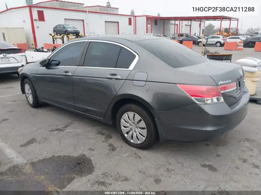 1HGCP2F38CA211288 2012 Honda Accord 2.4 Lx