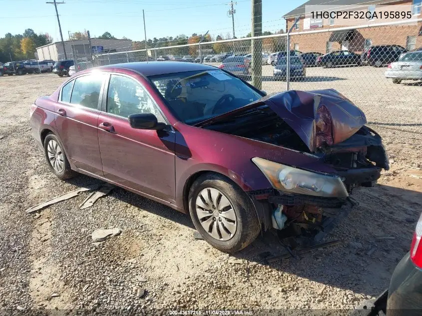 1HGCP2F32CA195895 2012 Honda Accord 2.4 Lx