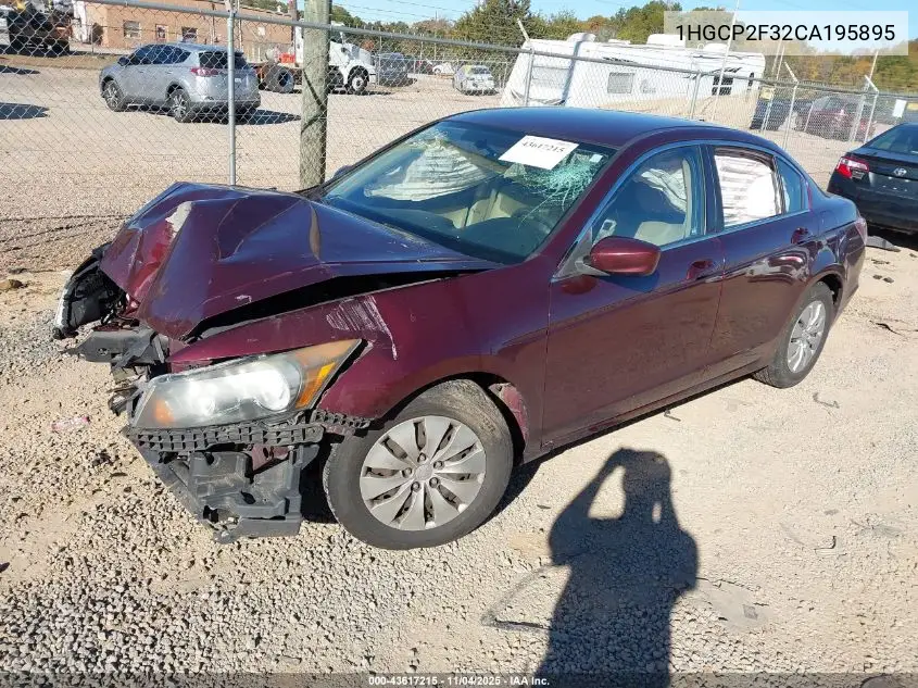 1HGCP2F32CA195895 2012 Honda Accord 2.4 Lx