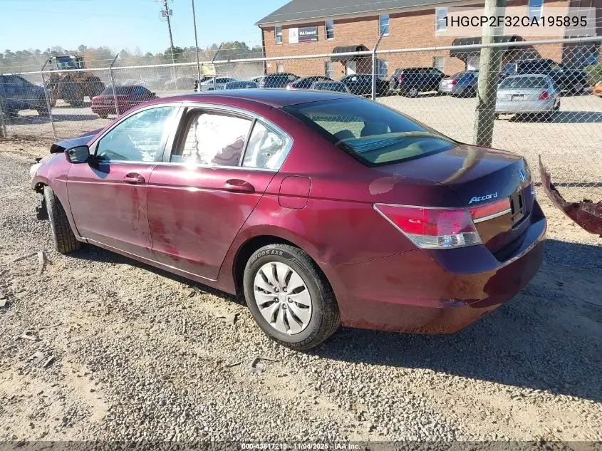 1HGCP2F32CA195895 2012 Honda Accord 2.4 Lx