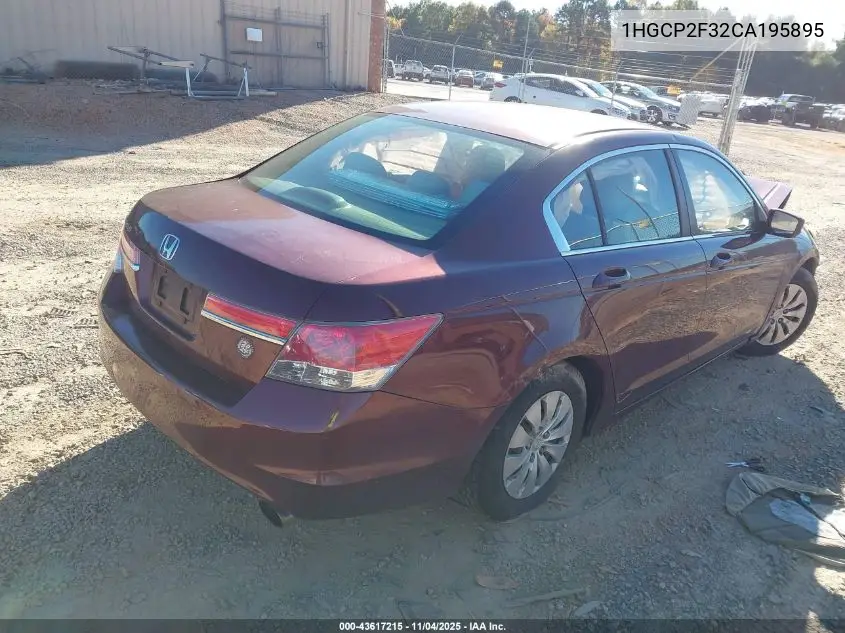 1HGCP2F32CA195895 2012 Honda Accord 2.4 Lx