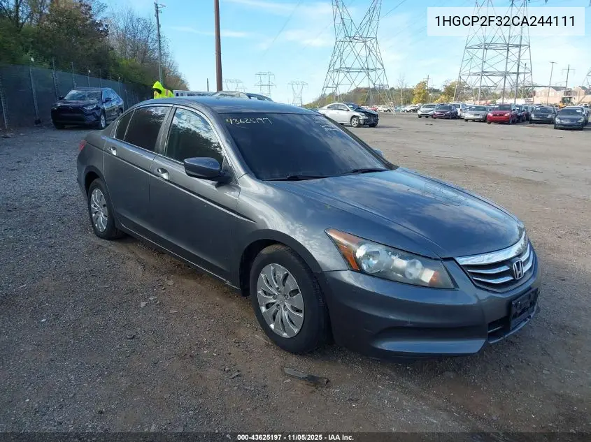 1HGCP2F32CA244111 2012 Honda Accord 2.4 Lx