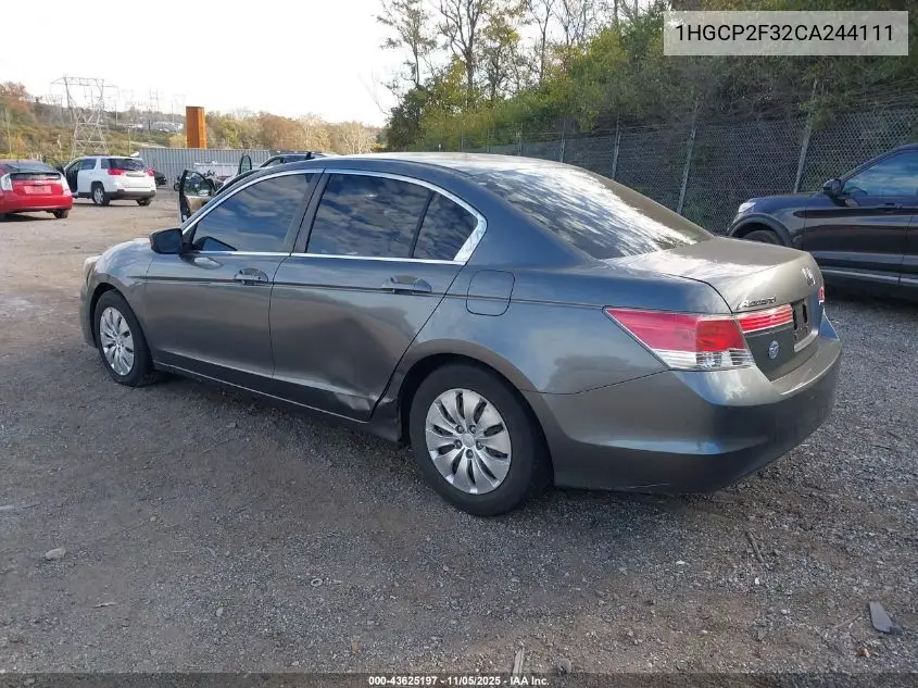 1HGCP2F32CA244111 2012 Honda Accord 2.4 Lx