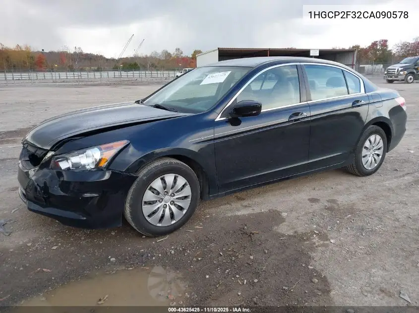1HGCP2F32CA090578 2012 Honda Accord 2.4 Lx