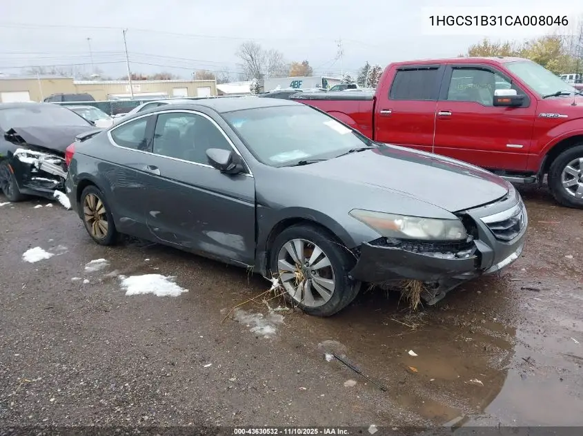 1HGCS1B31CA008046 2012 Honda Accord 2.4 Lx-S
