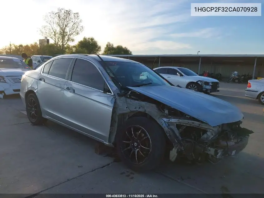 1HGCP2F32CA070928 2012 Honda Accord 2.4 Lx