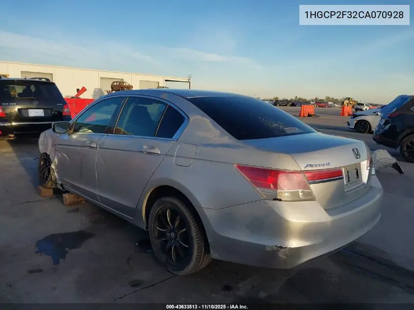 1HGCP2F32CA070928 2012 Honda Accord 2.4 Lx