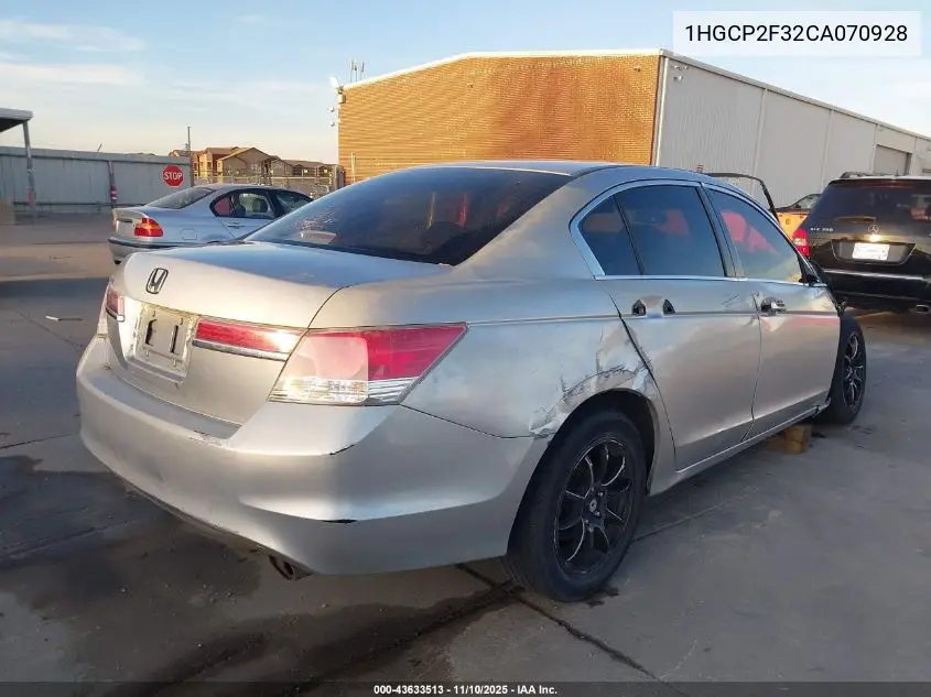 1HGCP2F32CA070928 2012 Honda Accord 2.4 Lx