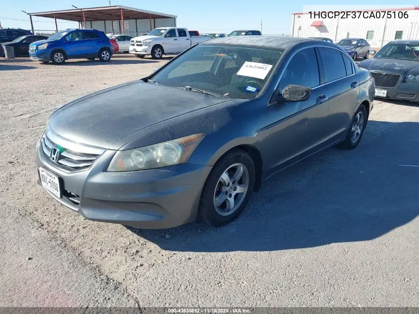 1HGCP2F37CA075106 2012 Honda Accord 2.4 Lx