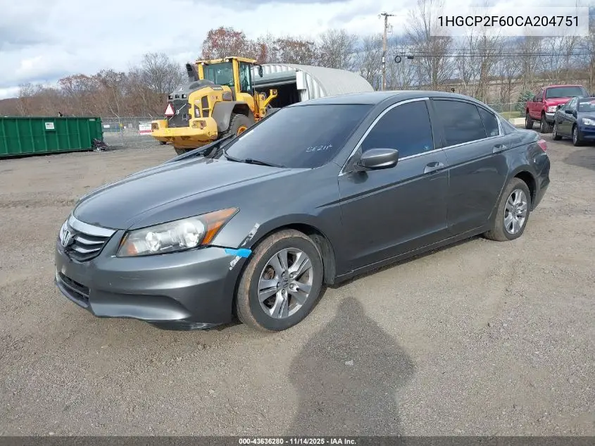 1HGCP2F60CA204751 2012 Honda Accord 2.4 Se