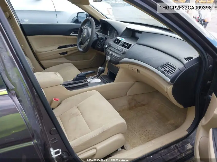 1HGCP2F32CA009398 2012 Honda Accord 2.4 Lx