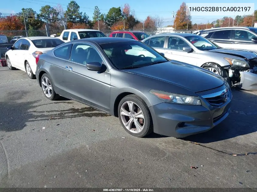 1HGCS2B81CA002197 2012 Honda Accord 3.5 Ex-L