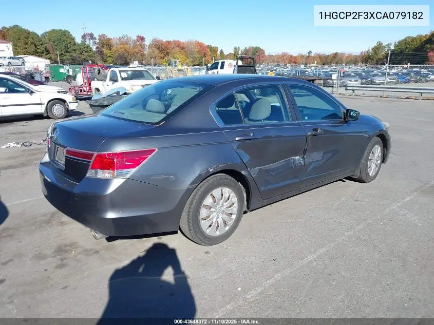 1HGCP2F3XCA079182 2012 Honda Accord 2.4 Lx