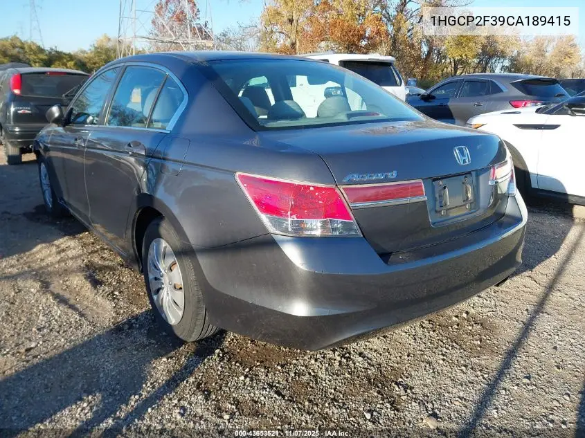 1HGCP2F39CA189415 2012 Honda Accord 2.4 Lx