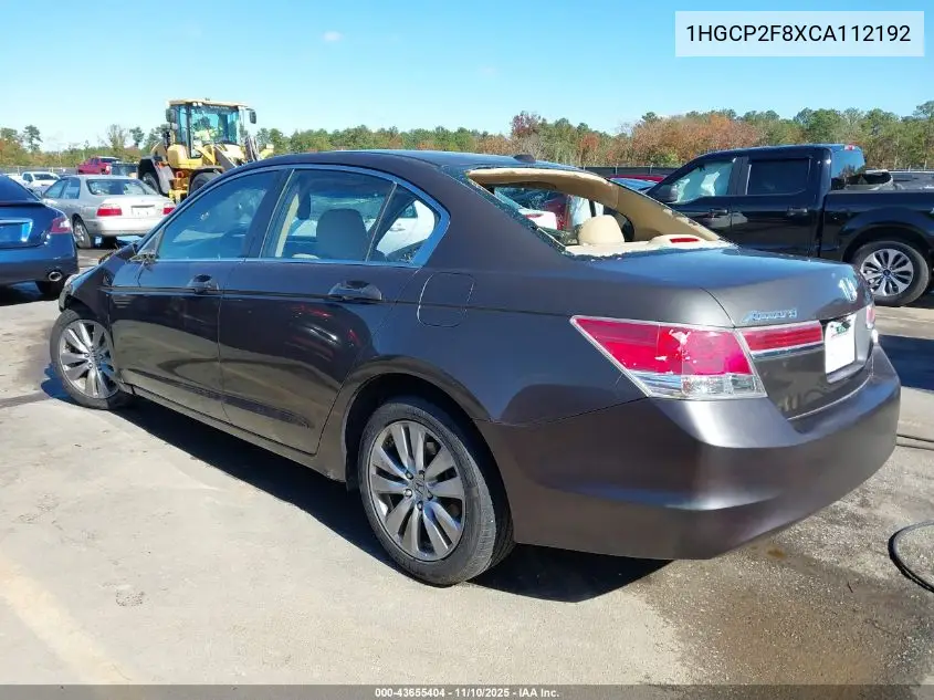 1HGCP2F8XCA112192 2012 Honda Accord 2.4 Ex-L