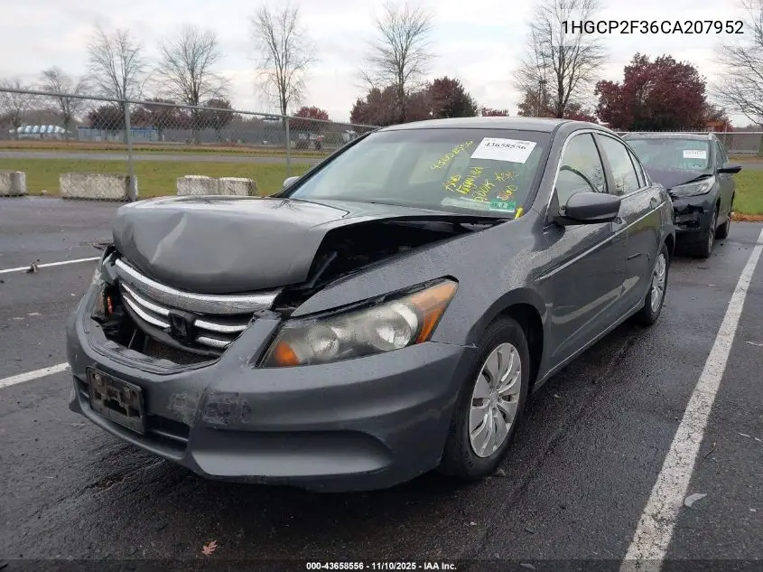 1HGCP2F36CA207952 2012 Honda Accord 2.4 Lx