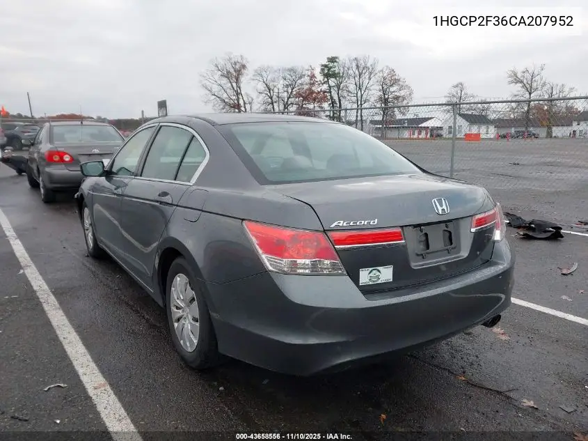 1HGCP2F36CA207952 2012 Honda Accord 2.4 Lx