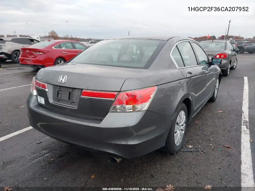 1HGCP2F36CA207952 2012 Honda Accord 2.4 Lx