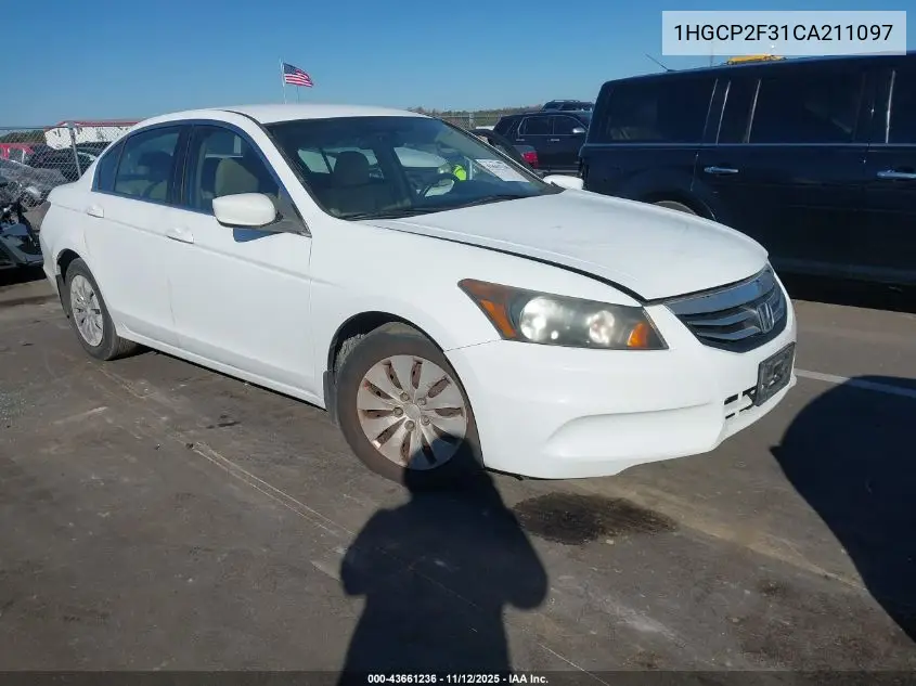 1HGCP2F31CA211097 2012 Honda Accord 2.4 Lx