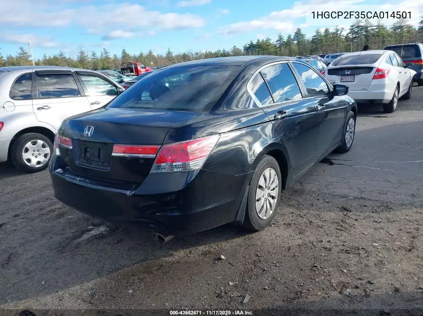 1HGCP2F35CA014501 2012 Honda Accord 2.4 Lx