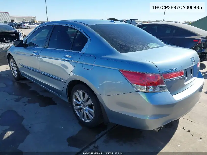 1HGCP3F87CA006935 2012 Honda Accord 3.5 Ex-L